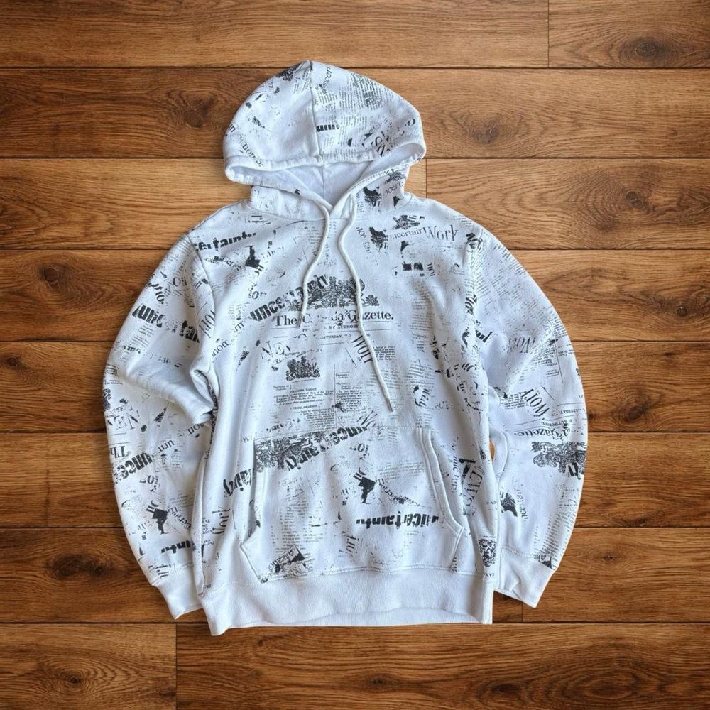 Newspaper Print Hoodie